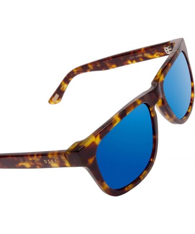 Aviator Eyewear - Riley - Designer Square Sunglasses for Men and Women - Amber Tortoise + Blue Mirror - CC18TUYSRIU $37.63