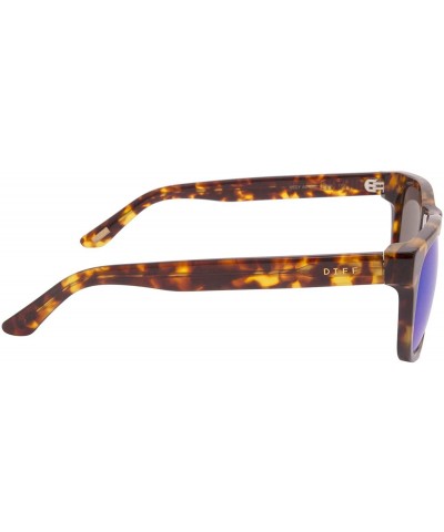 Aviator Eyewear - Riley - Designer Square Sunglasses for Men and Women - Amber Tortoise + Blue Mirror - CC18TUYSRIU $37.63