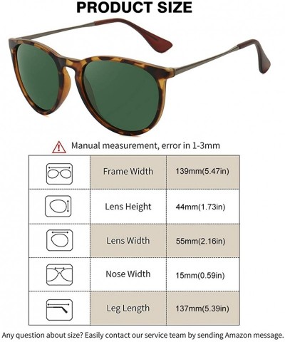 Aviator Polarized Sunglasses for Women Vintage Retro Round Mirrored Lens - Matte Leopard Frame + G15/Green Lens - C818W0SI77W...