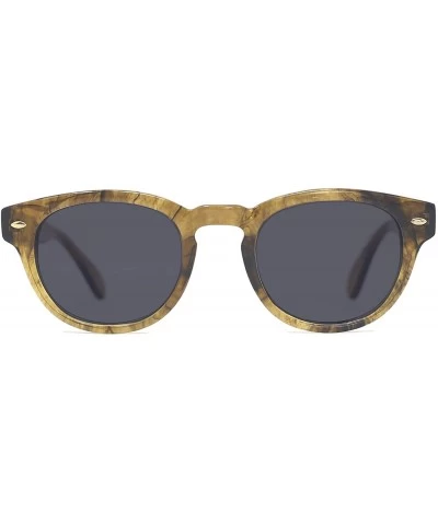 Aviator Marble Keyhole Frame Polarized Sunglasses for Women Men - B - CA182DE9QCM $49.58