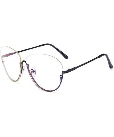 Oversized Fashion Oversized Rimless Sunglasses Women Clear Lens Glasses - A - CN18SCT8HMI $17.24