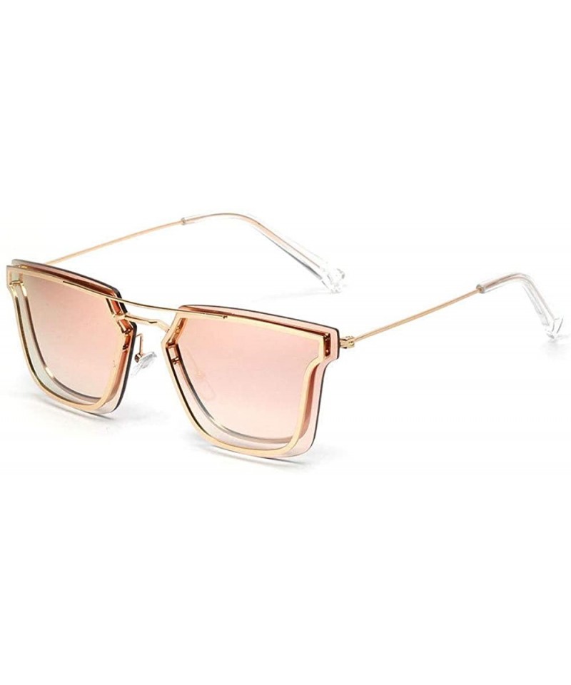 Rimless Square Personality Glasses Sunglasses Men Sunglasses Acrylic Lenses - Pink - CZ18UXA0RKY $14.01