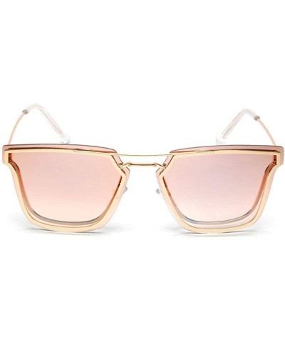 Rimless Square Personality Glasses Sunglasses Men Sunglasses Acrylic Lenses - Pink - CZ18UXA0RKY $14.01