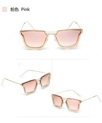 Rimless Square Personality Glasses Sunglasses Men Sunglasses Acrylic Lenses - Pink - CZ18UXA0RKY $14.01