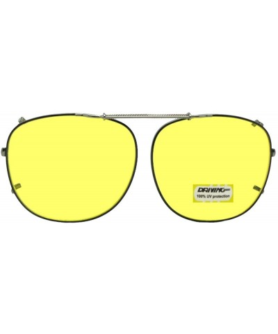 Square Square Yellow Non Polarized Clip on Sunglass - Black-non Polarized Yellow Lens - C41807IXKYZ $23.43