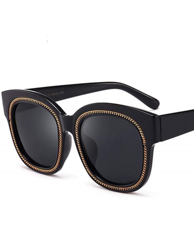 Aviator Cat Eye Chain Polarized Sunglasses Men Women 2019 Fashion Shades C2 Leopard - C6 Silver - CV18YLY3ZQ4 $10.77