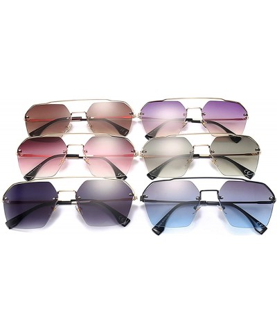 Semi-rimless 2020 Fashion Semi-RimlStyle Rivets Sunglasses Women Gradient Sun Glasses Oculos De Sol 25034 - C1 - CU197Y6TDIA ...