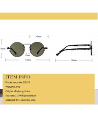 Round Vintage Steampunk Red Sunglasses Men Round Punk Metal Retro Sun Glasses Women - Black - CG199L3HR6K $9.36