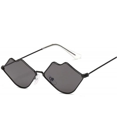 Sport Small Fe Sunglasses Women Retro Lips Mirror Metal Sun Glasses Female Vintage Brand Designer - Blackgary - CG18W78RKOW $...