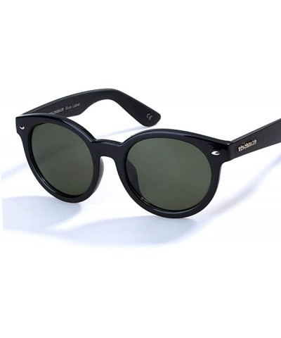 Aviator Sunglasses Women Polarized Fashion Sun Glasses Retro Round Polarized Lens Blue - Black - C818YLYHZ5G $26.10