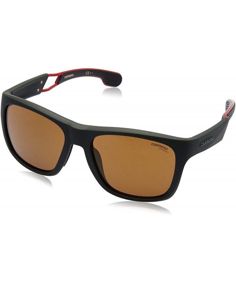 Rectangular 4007/S Sunglasses CA4007S-0DLD-K1-5618 - Matte Green Military Frame- Brown Gold Sp Lenses - CO18IC96C8L $54.33