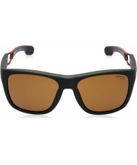 Rectangular 4007/S Sunglasses CA4007S-0DLD-K1-5618 - Matte Green Military Frame- Brown Gold Sp Lenses - CO18IC96C8L $54.33