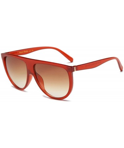 Square Women Retro Big Frame Sunglasses Fashion Brand Design Men Goggle UV400 - Red - CN18RGQX2W4 $10.62