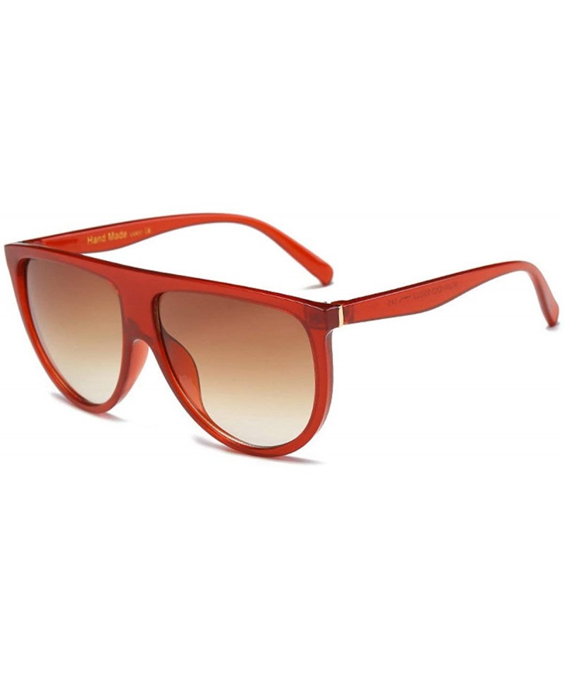 Square Women Retro Big Frame Sunglasses Fashion Brand Design Men Goggle UV400 - Red - CN18RGQX2W4 $22.13