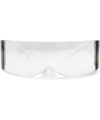 Wrap - One Piece Futuristic Wrap Around Novelty Cyclops Robocop Sunglasses - Clear - C21882TSUOU $24.69