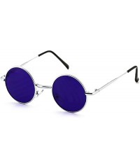 Round John Lennon Hipster Fashion Sunglasses Small Metal Round Circle Elton Style - Purple and Yellow - C418I2WQ0U4 $17.47