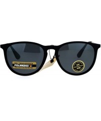 Wayfarer Polarized Lens Rubberized Matte Horn Rim Retro Sunglasses - Black - CL12ITP9U7X $14.08