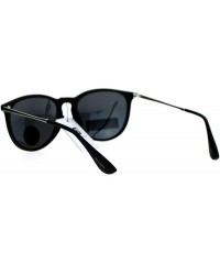 Wayfarer Polarized Lens Rubberized Matte Horn Rim Retro Sunglasses - Black - CL12ITP9U7X $14.08