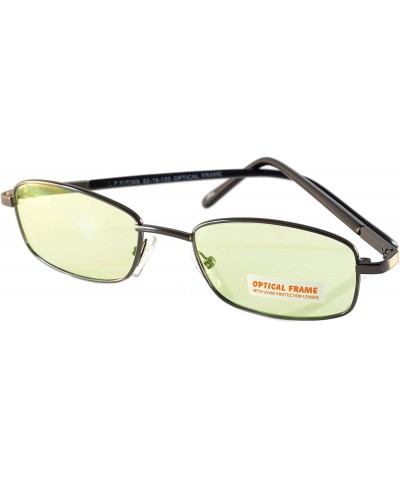 Rectangular Small Eyeglasses Frame Spring Hinge A165 - Metal Green - CW18OWU6GC7 $11.94
