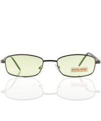 Rectangular Small Eyeglasses Frame Spring Hinge A165 - Metal Green - CW18OWU6GC7 $11.94