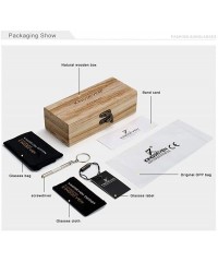 Square Genuine Zebra wood sunglasses square men polarized UV400 - Silver - CB18ZY9OAZ7 $44.51