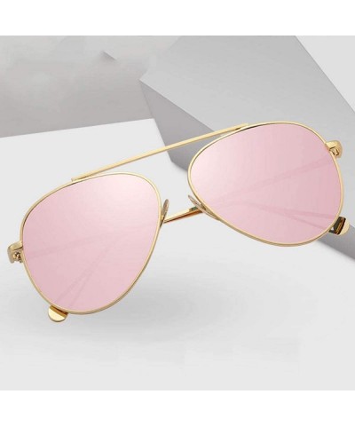 Oversized Vintage Sunglasses Women Brand Designer Pink Mirror Sun Glasses Ladies Female 6 - 5 - CZ18YZWKIUC $11.54