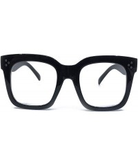 Oversized Premium Oversize XXL Women Men Style Fashion Mirror Tint Sunglasses - Clear/ Black - CX199RX0L8Q $17.05