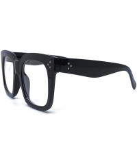 Oversized Premium Oversize XXL Women Men Style Fashion Mirror Tint Sunglasses - Clear/ Black - CX199RX0L8Q $17.05
