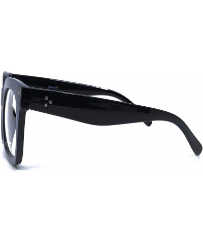 Oversized Premium Oversize XXL Women Men Style Fashion Mirror Tint Sunglasses - Clear/ Black - CX199RX0L8Q $17.05