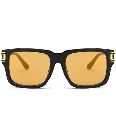 Aviator Unisex Vintage Sunglasses Retro Glasses Mirror Polarized Lens Square Frame Horn Rimmed Metal - Silver - CX1863DME2G $...