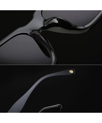 Aviator Unisex Vintage Sunglasses Retro Glasses Mirror Polarized Lens Square Frame Horn Rimmed Metal - Silver - CX1863DME2G $...