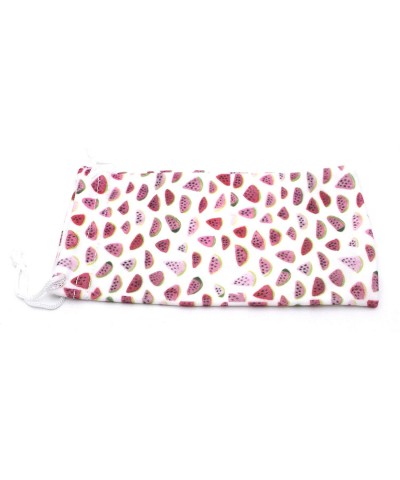 Rectangular Premium Drawstring Closure Fruit Print Microfiber Eyewear Pouch - Watermelon - C71956WELWR $8.68