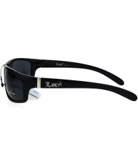 Rectangular Locs All Black Mad Dog Cholo Rectangular Gangster Biker Sunglasses - Shiny Black - CB17XX9UL37 $9.67