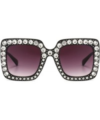 Sport Oversized Sunglasses for Women Square Thick Frame Bling Bling Rhinestone Novelty Shades - CW18GHXZLE7 $14.94