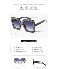 Sport Oversized Sunglasses for Women Square Thick Frame Bling Bling Rhinestone Novelty Shades - CW18GHXZLE7 $14.94