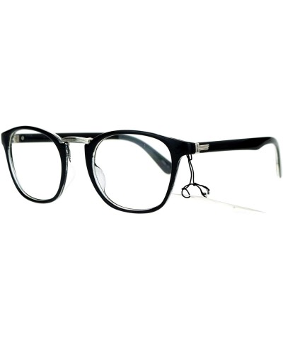 Square Clear Lens Eyeglasses Vintage Retro Metal Bridge Glasses Frame UV 400 - Black Silver - CR189Y3LTNU $8.04