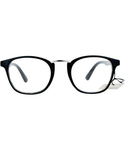 Square Clear Lens Eyeglasses Vintage Retro Metal Bridge Glasses Frame UV 400 - Black Silver - CR189Y3LTNU $8.04