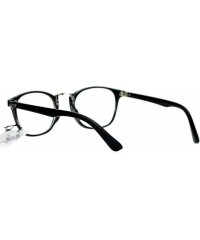 Square Clear Lens Eyeglasses Vintage Retro Metal Bridge Glasses Frame UV 400 - Black Silver - CR189Y3LTNU $8.04