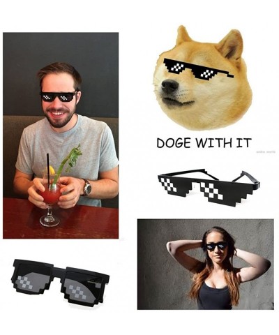 Rectangular Mosaic Glasses Deal With It 8 Bit Pixel MLG Shades Unisex Sunglasses Toy - Style C - C618CLYZ59X $18.68