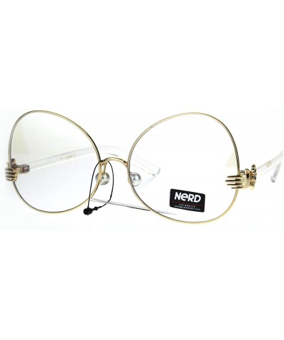 Butterfly Nerd Clear Lens Metal Rim Butterfly Swan Drop Temple Eye Glasses - Gold - CG186USGLQS $23.04