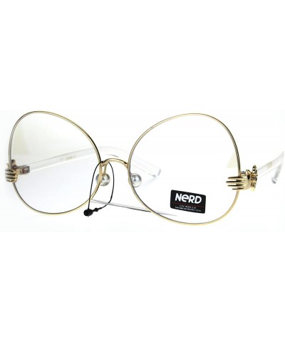 Butterfly Nerd Clear Lens Metal Rim Butterfly Swan Drop Temple Eye Glasses - Gold - CG186USGLQS $14.63