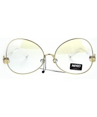Butterfly Nerd Clear Lens Metal Rim Butterfly Swan Drop Temple Eye Glasses - Gold - CG186USGLQS $14.63