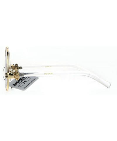 Butterfly Nerd Clear Lens Metal Rim Butterfly Swan Drop Temple Eye Glasses - Gold - CG186USGLQS $14.63