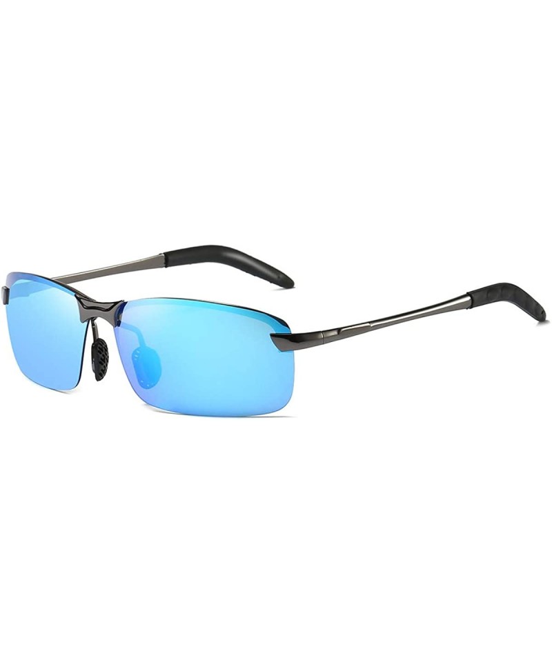 Rimless Polarized Sport Sunglasses for Men Ideal for Driving Fishing Cycling and Running UV Protection - M - CF198O4MMW5 $17.85