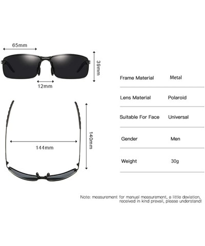 Rimless Polarized Sport Sunglasses for Men Ideal for Driving Fishing Cycling and Running UV Protection - M - CF198O4MMW5 $17.85