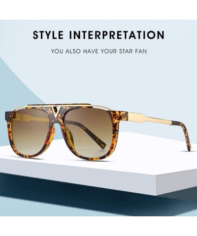 Oversized Retro Pilot Sunglasses For Men and Women Oversized Classic Sunglasses UV400 Protection - 5 - CD190GGLT5H $29.34