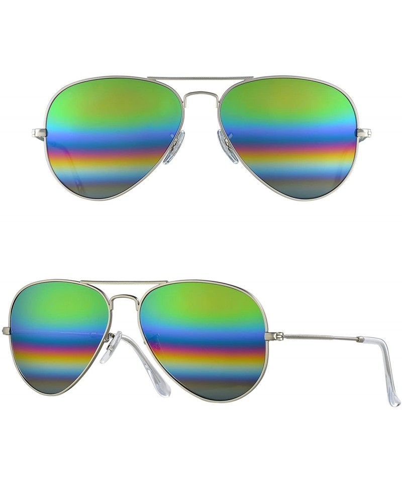 Aviator Corning natural glass lenses metal frame aviator sunglasses for men women - CV184GIAW36 $46.23