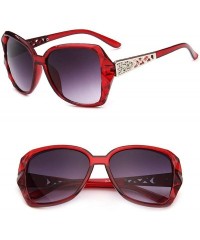 Square 2019 Vintage Big Frame Sunglasses Women Er Gradient Lens Driving Sun Glasses UV400 Oculos De Sol Feminino - Red - CB19...