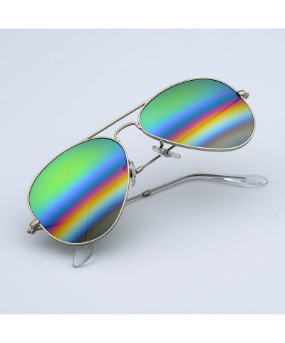 Aviator Corning natural glass lenses metal frame aviator sunglasses for men women - CV184GIAW36 $46.23