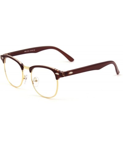 Wayfarer Clear Lens Glasses For Men Women Fashion Non-Prescription Nerd Eyeglasses Acetate Square Frame PG05 - 2 Brown - CI17...